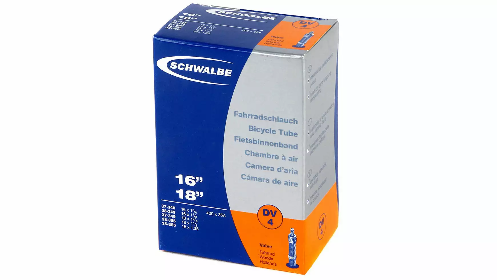 Schwalbe Schlauch DV 4, 16 Zoll 1 Schwalbe Schlauch DV 4, 16 Zoll